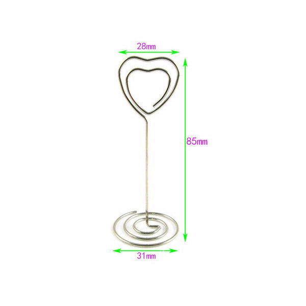 10pcs Wedding Heart Card Stand Number MEMO Place Holder Clip Name Table Shaped
