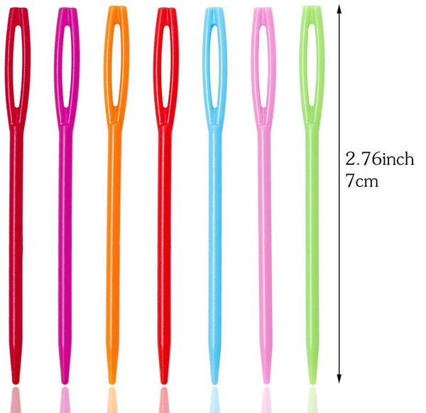Mix Colour 20pcs Plastic Darning Threading Weaving Sewing Needles Great for Kids