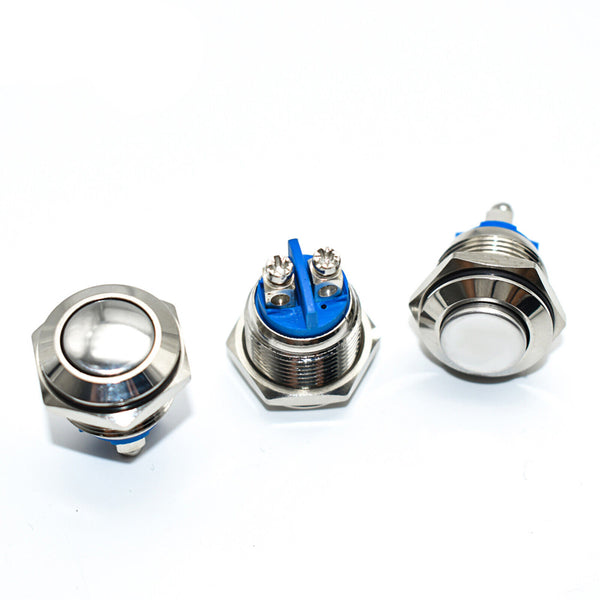 12V 16mm Car Boat Push Button Metal Momentary Switch LED Light Waterproof