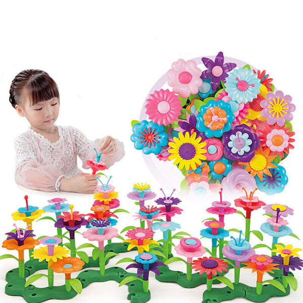46/98/148PCS Flower Garden Building Toys Children DIY Build Bouquet Sets Gift