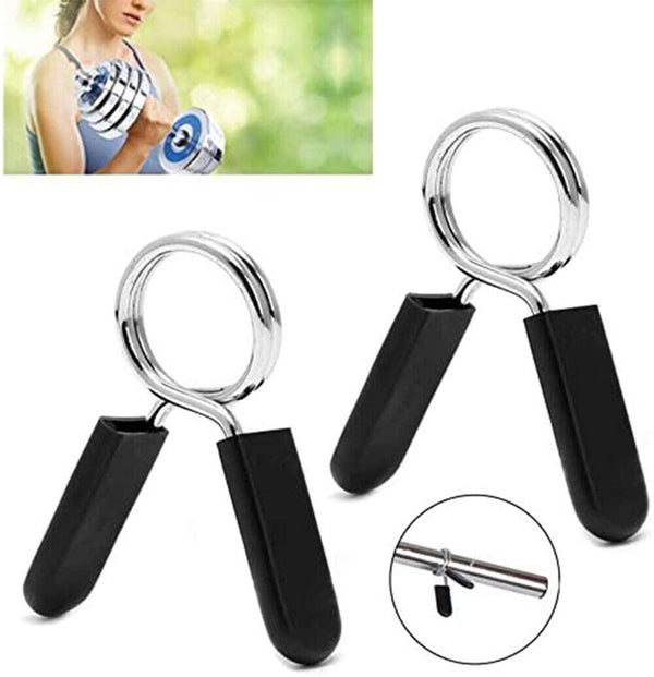 2X 25mm Barbell Dumbbell Lock Clamps Spring Collar Gym Weight Bar Lift Clips AU