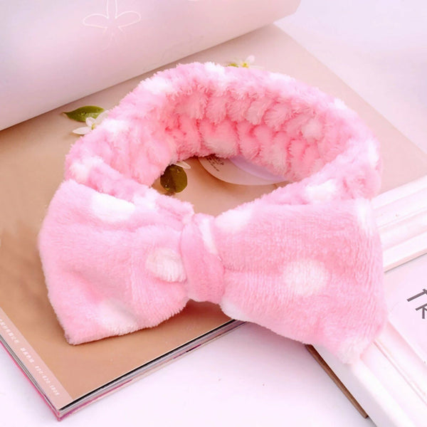 Bow Beauty Head Band Thick Makeup Shower Cute Spa Hair Band Striped Soft Bath AU