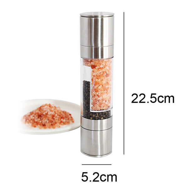 2x Salt and Pepper Grinders 2in1 Stainless Steel Ceramic Spice Mills Kitchen AU