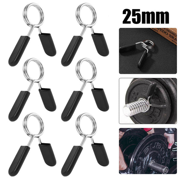 4PCS 25mm Barbell Bar Clamp Spring Collar Clips Gym Weight Dumbbell Lock Lift AU