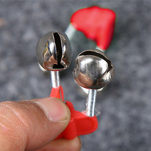 Up To 100PCS Best Bite Clip Fishing Alarm Bells Plastic Ring Double Rod Hot Red