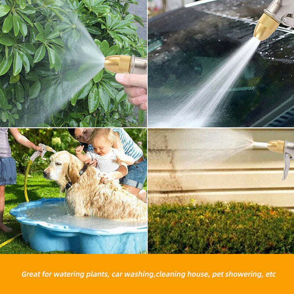 2PCS High Pressure Water Spray Gun Brass Nozzle Garden Hose Pipe Lawn Car Wash