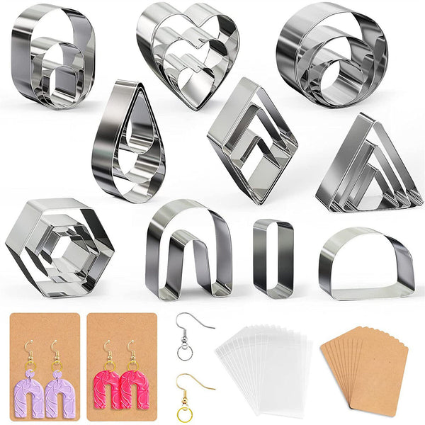 124 Polymer Clay Cutter Stainless Steel Jewellery Earring Tools Cutting Mold Set