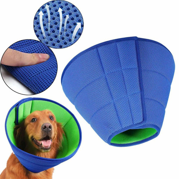 Pet Dog Cat Elizabethan Collar Cone Collar Mesh Recovery Collar Soft Adjustable