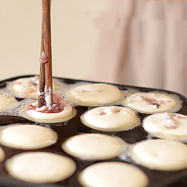 7 Or 15 Dimple Cast Iron Poffertjes Mini Dutch Pancake Cake Pan with Handles AU