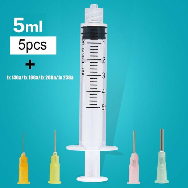 1ml 3ml 5ml 10ml Luer Lock Syringes + 14G-25G Blunt Tip Needles and Caps