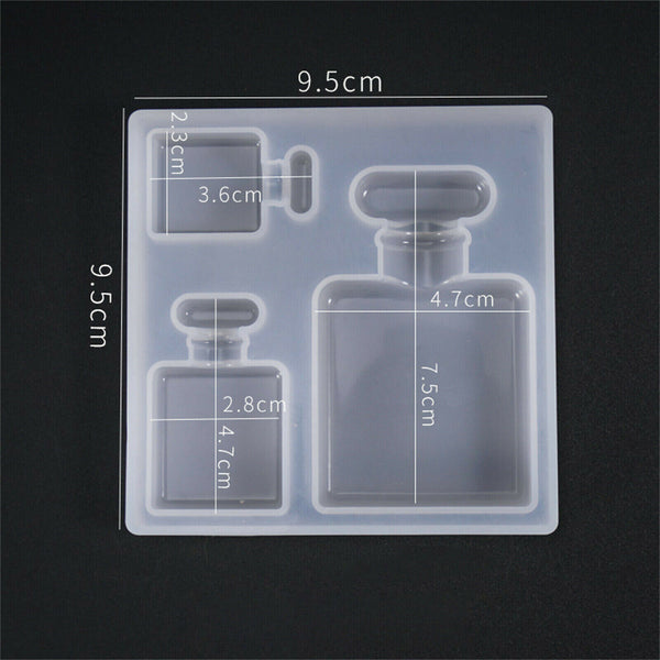 2PCS Silicone Perfume Bottle Patch Mold DIY Making Crystal Epoxy Resin Crystal