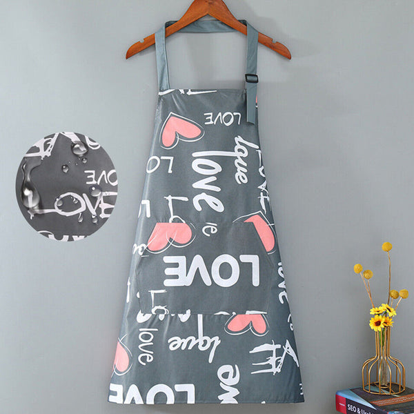 Printed Kitchen Household Apron Oil-proof Cooking Apron PVC Waterproof Apron AU