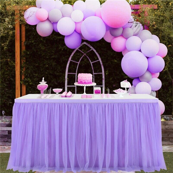 Tutu Tulle Table Skirt Fluffy Table Cloth Cover For Wedding Party Decor Fashion