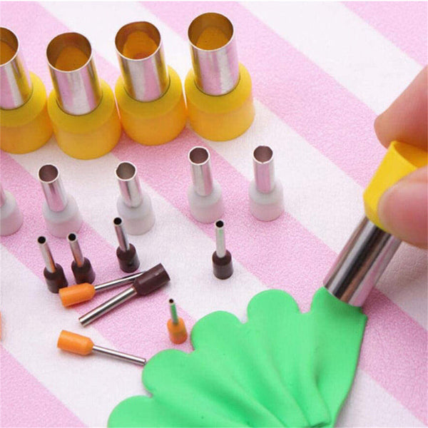 8PCS Circle Stainless Steel Cutting Polymer Clay Jewellery Earring Hole Cutter - Lets Party