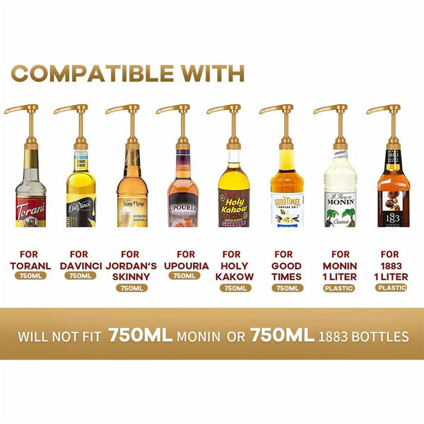 Coffee Syrup Pump Dispenser For 25.4Oz/750ml Syrup Bottle No Dripping