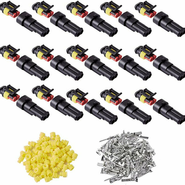 10 Set 1/2/3 Pin Waterproof Car Electrical Wire Sealed Connector Plug Cable 12V