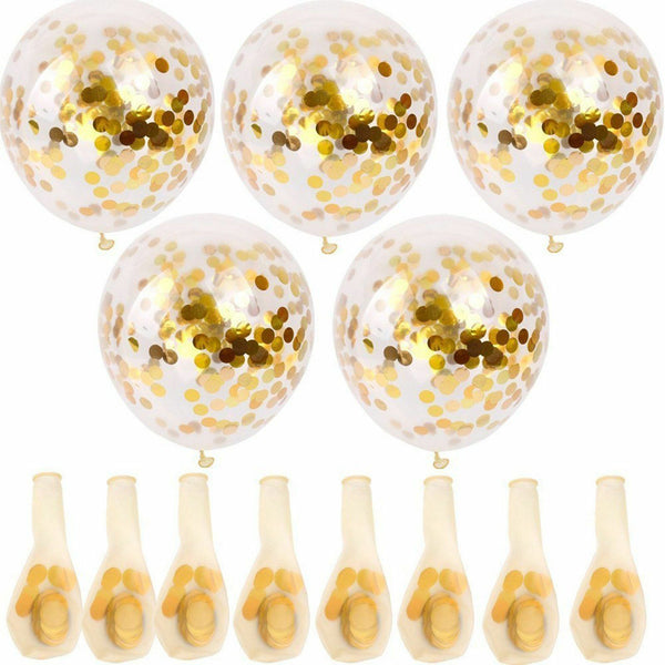 Up50x Gold Confetti Balloon Latex Standard Retro Balloons Wedding Birthday Party