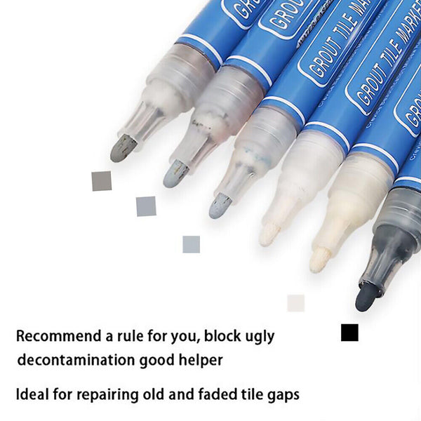 6COLORTile Repair Pen Wall Gap Refill Grout Refresher Marker Bathroom Waterproof - Lets Party