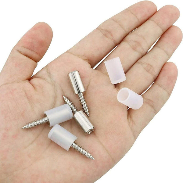 12PCS Shelf Pins Sturdy Metal Shelf Bracket Screws Pegs with Self-tapping Screw
