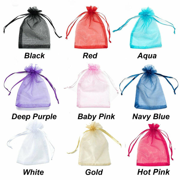 10-100pcs Organza Bag Sheer Bags Candy Packaging Jewellery Gift Wedding Pouch AU - Lets Party