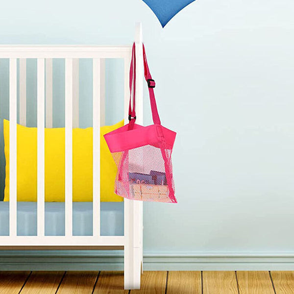 5PCS Mixcolor Sand Portable Away Pouch Beach Bag Mesh Toy Shell Collecting Bags