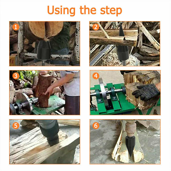 High Speed Twist Firewood Drill Bit Wood Splitter Splitting Cone Driver