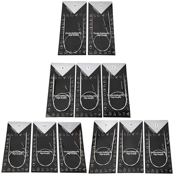 11pcs 80cm Circular Knitting Needles Set Stainless Size 1.5mm to 5mm AUS STOCK - Lets Party