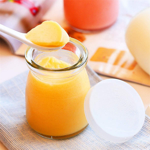 200ML 12pcs Glass Pudding Jars Glass Jars for Yogurt Milk Parfait with Lid Caps