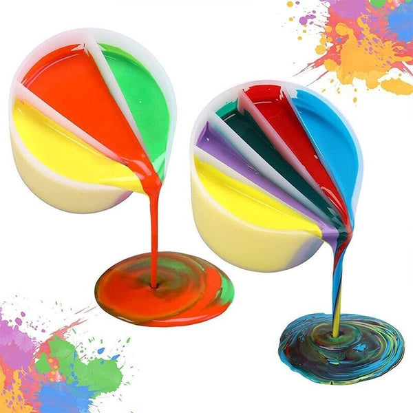 Split Cup Silicone Pouring Tool for Acrylic Paint Epoxy Resin DIY Art Craft Kit.