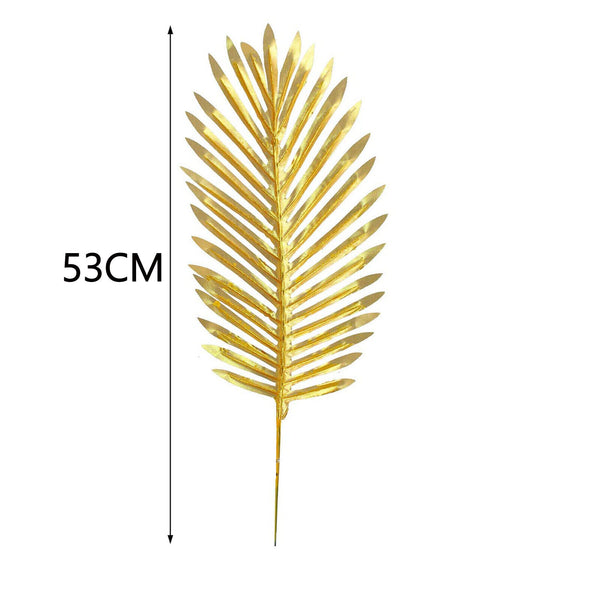 12x Artificial Hawaiian Luau Palm Tropical Leaves Beach Party Jungle Decora Gold