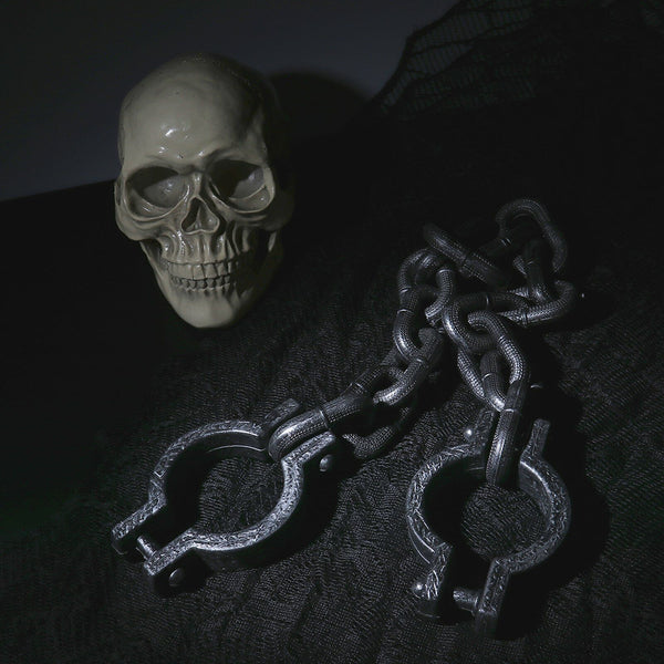 Neck & Hand Shackles Chains Irons Novelty Halloween Fancy Dress Accessory Prop - Lets Party