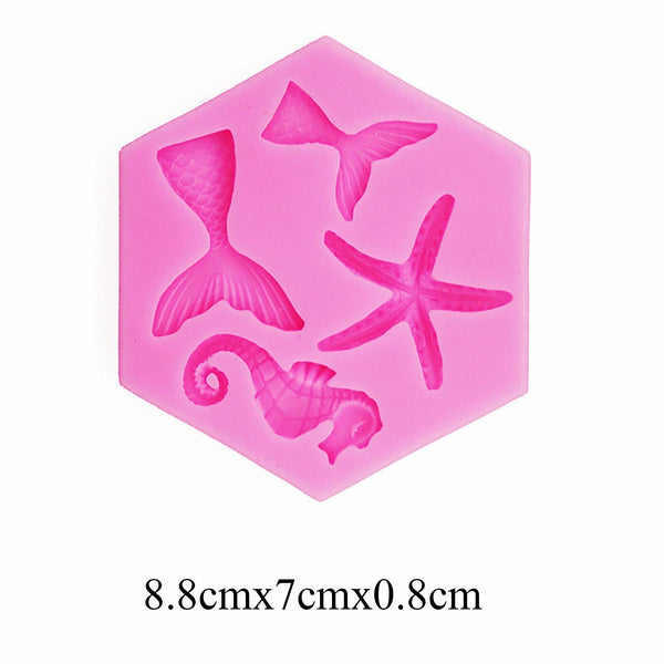 Sea Beach Nautical Animals Mermaid Silicone Fondant & Chocolate Mould Mold