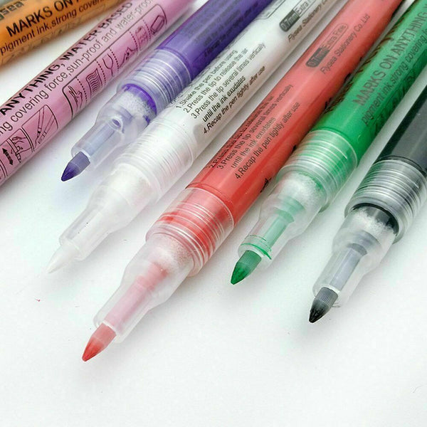 12 Colours Acrylic Paint Pens For Rock Painting Stone Ceramic Glass Rock Markers - Lets Party