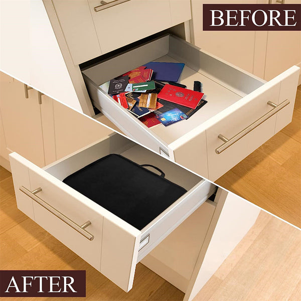 Document Bag Storage Pouch Case with Lock Zipper for Home Office Case AU SELLER