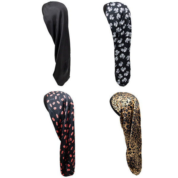 Satin Silk Bonnet Sleep Cap Head Cover Turban Wrap Long Hair Sock