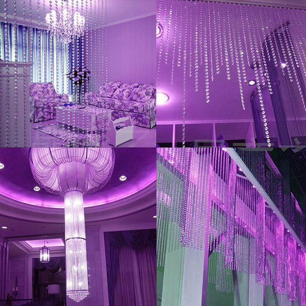 9x 1M Acrylic Bead Curtain Crystal Chandelier Diamond Hanging Party Wedding Deco