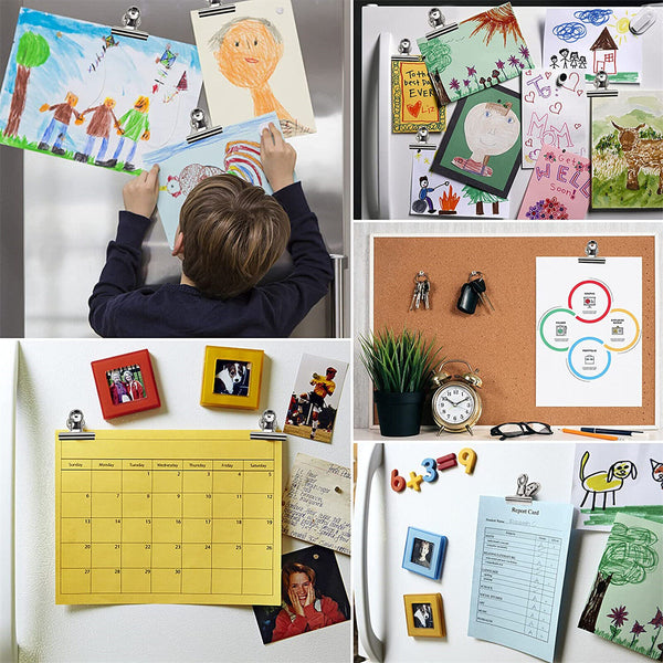 Office Magnetic Bulldog Clips Memo Note Holder Magnet Message Clip AUS