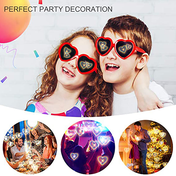 Effect Glasses Heart-shaped Heart Diffraction Glasses Lights Become Love Image A