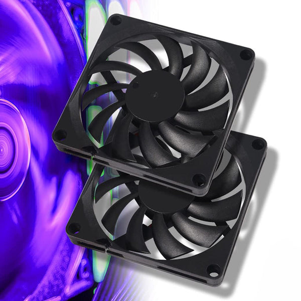 4PCS Brushless Silent Compute Fan 80x80x10mm DC 12V PC Case Cooling Fans Black A - Lets Party
