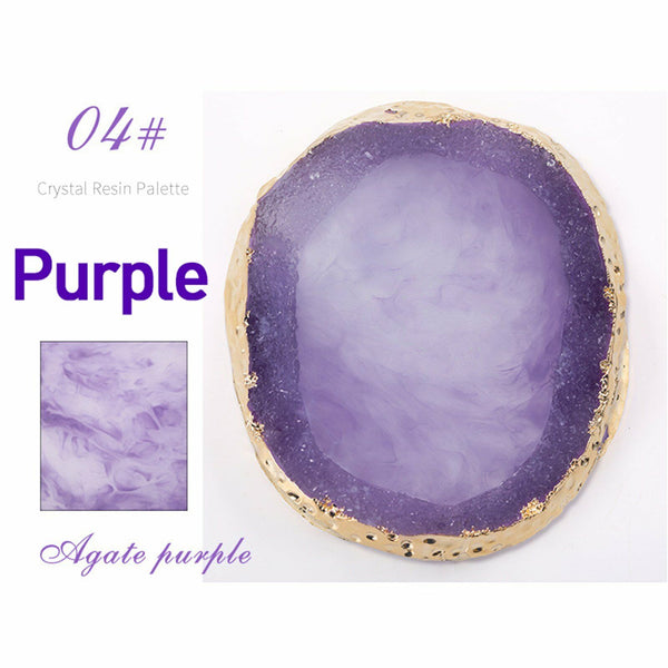 Colorful Resin Agate Painting Gel Palette Nail Art Mix Stirring Plate Nail Tool
