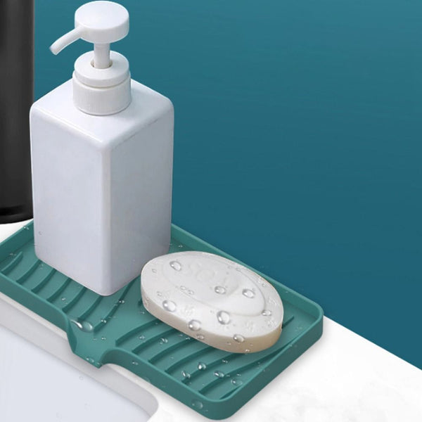 Silicone Sponges Holder Kitchen Sink Organizer Tray for Sponge Soap Dispenser