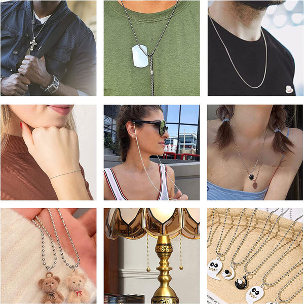 1/2/5/10M STAINLESS STEEL SILVER Roller Vertical Roman Blind Control Chain Cord