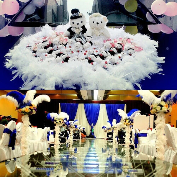 2M Feather Boa Stripe Fluffy Craft Costume Dress Up Wedding Party Flower Decor