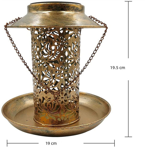 Solar Bird Feeder Hanging Wild Bird Seed Feeders Outdoor Garden for Yard Garden