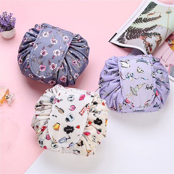 Lazy Drawstring Cosmetic Travel Magic Storage Make Up Bag Pouch Toiletry Case AU