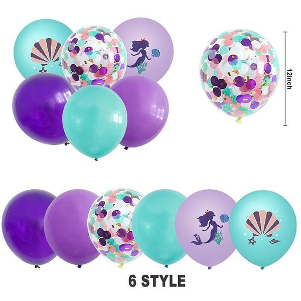 22/44X Mermaid Tail Balloons Set Party Supplies Kids Girls Birthday Decoration