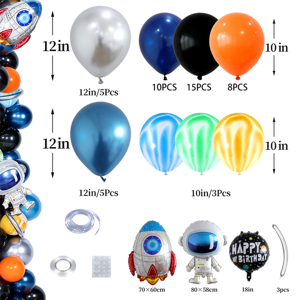 Space Astronaut Rocket Balloon Set Party Supplies Kids Birthday Decoration