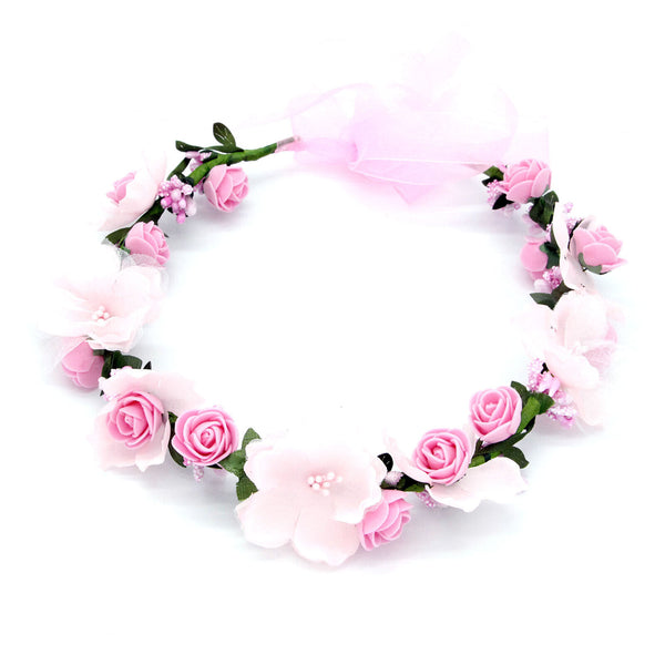 Women Party Flower Wreath Garland Beach Wedding Girl Hair Headband crown 4colour