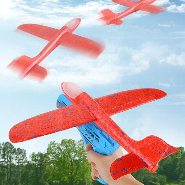 Plane Gun Airplane Launcher Toy Catapult Outside Flying Launcher Outdoor Toys AU