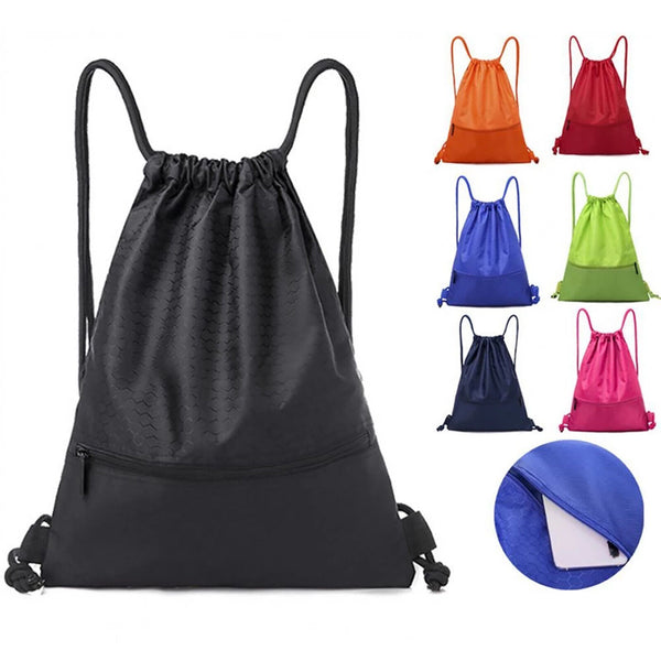 Backpack Sport Pack String Tote Gym Bag Cinch Sack School Drawstring Capacity